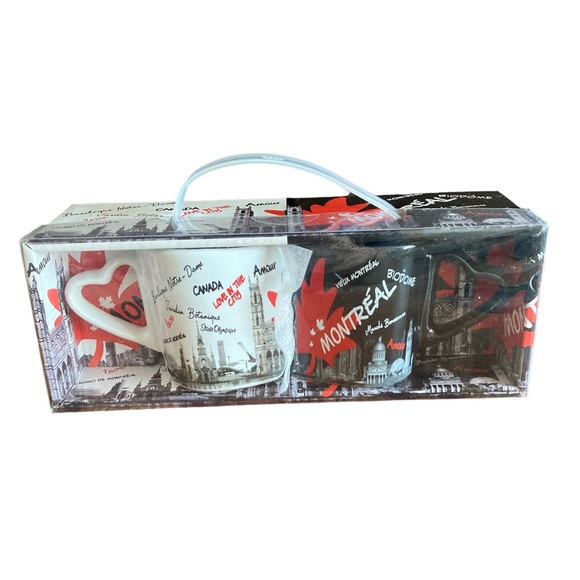 Babazoo Montreal Canada Heart Shape Demi Tasse Cups Souvenir NIB - Picture 2 of 5